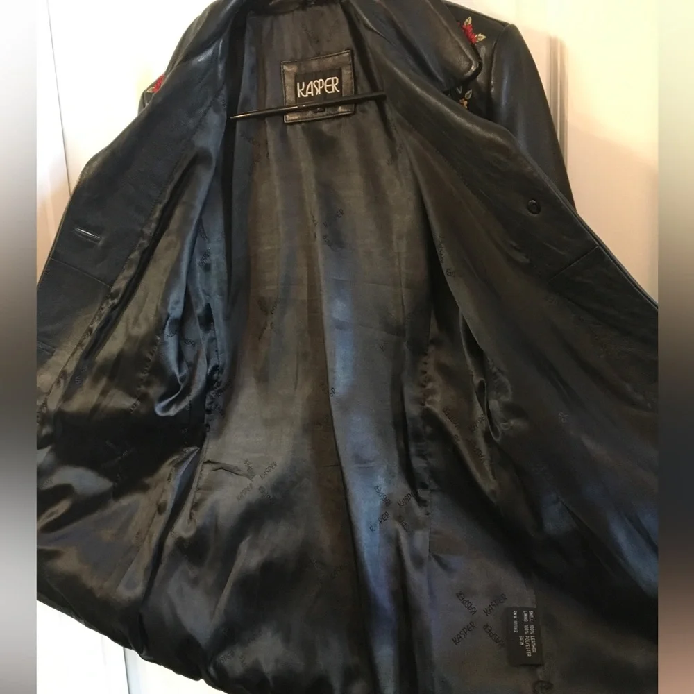 Kasper 100% Leather Woman’s Coat Black S